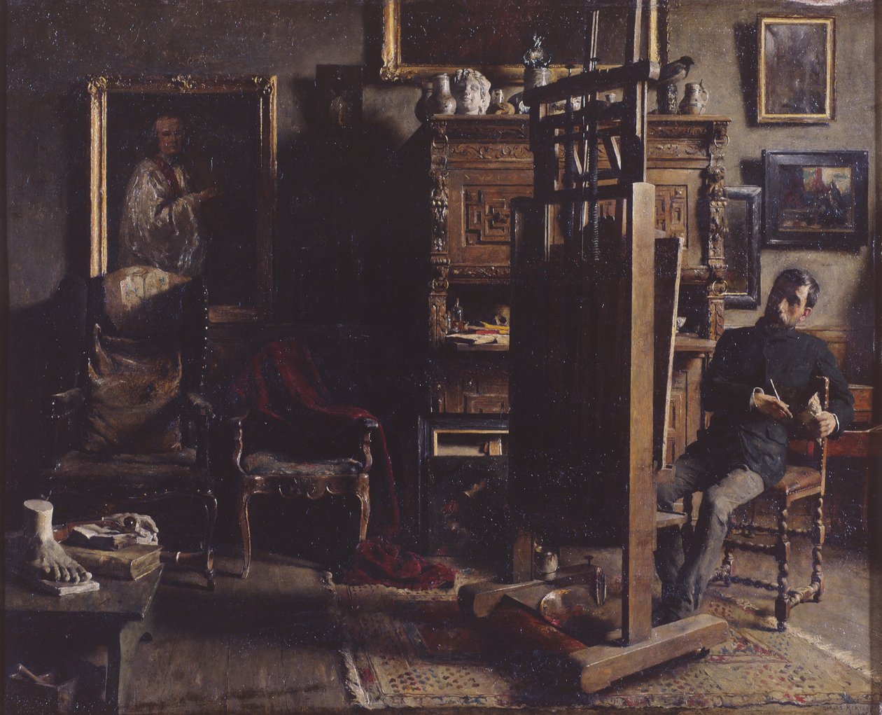 画家 Jules Lambeaux 的工作室 作者 查尔斯·梅滕斯