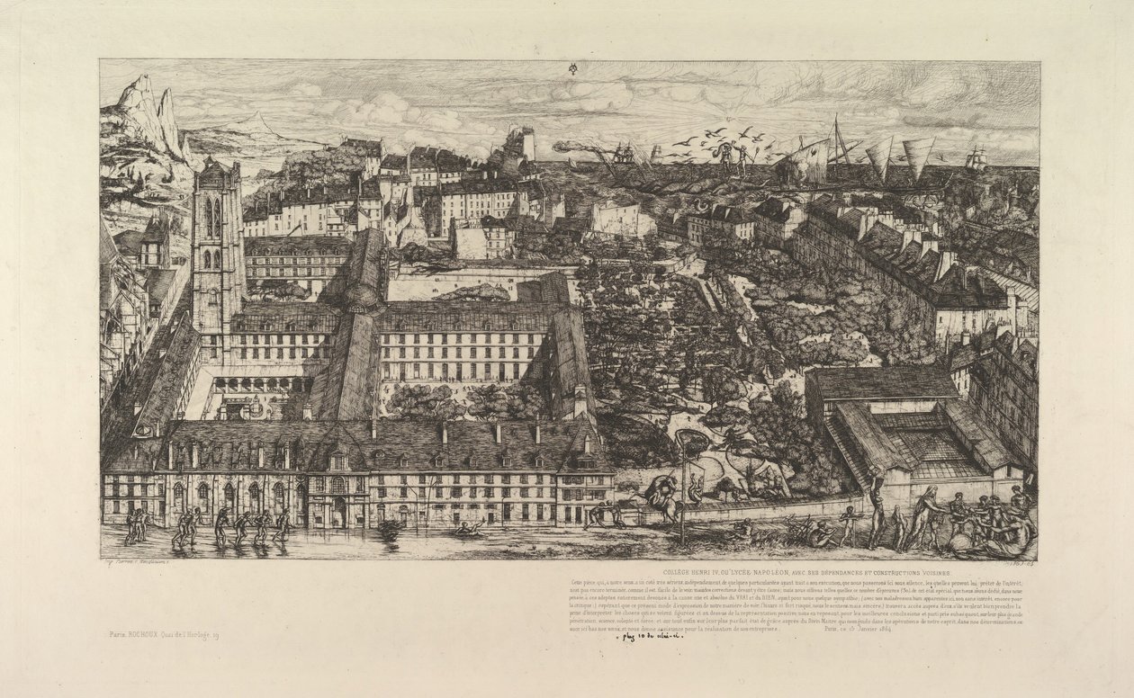 亨利四世大学（Henri IV）或拿破仑（LycéeNapoléon），1863-64年。 作者 查尔斯·梅里昂
