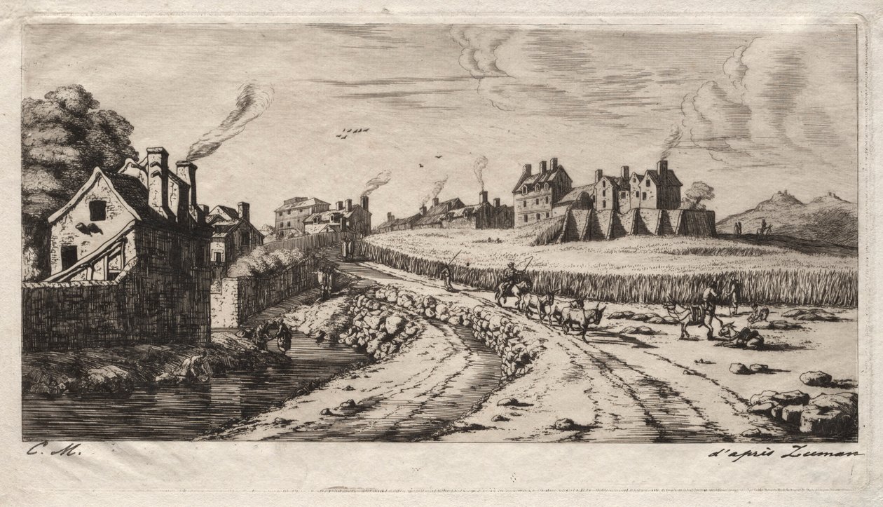 巴黎圣马索（Faubourg）入口，巴黎，1850年。 作者 查尔斯·梅里昂