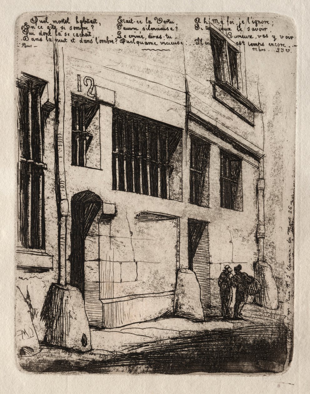 巴黎蚀刻：坏男孩街，1854年。 作者 查尔斯·梅里昂
