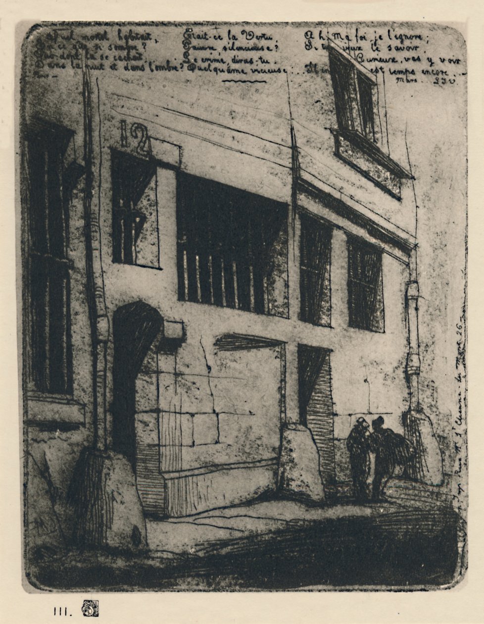 La Rue Des Mauvais Garcons第三州，5 x 3 78英寸，1854年，1927年 作者 查尔斯·梅里昂