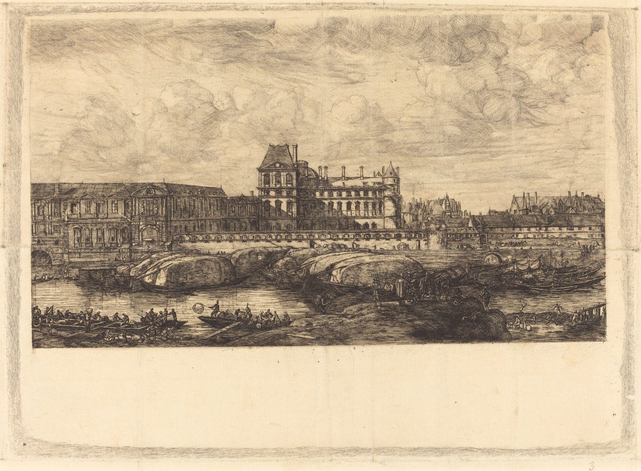 老卢浮宫，取材于齐曼的一幅画，1651年 作者 查尔斯·梅里昂
