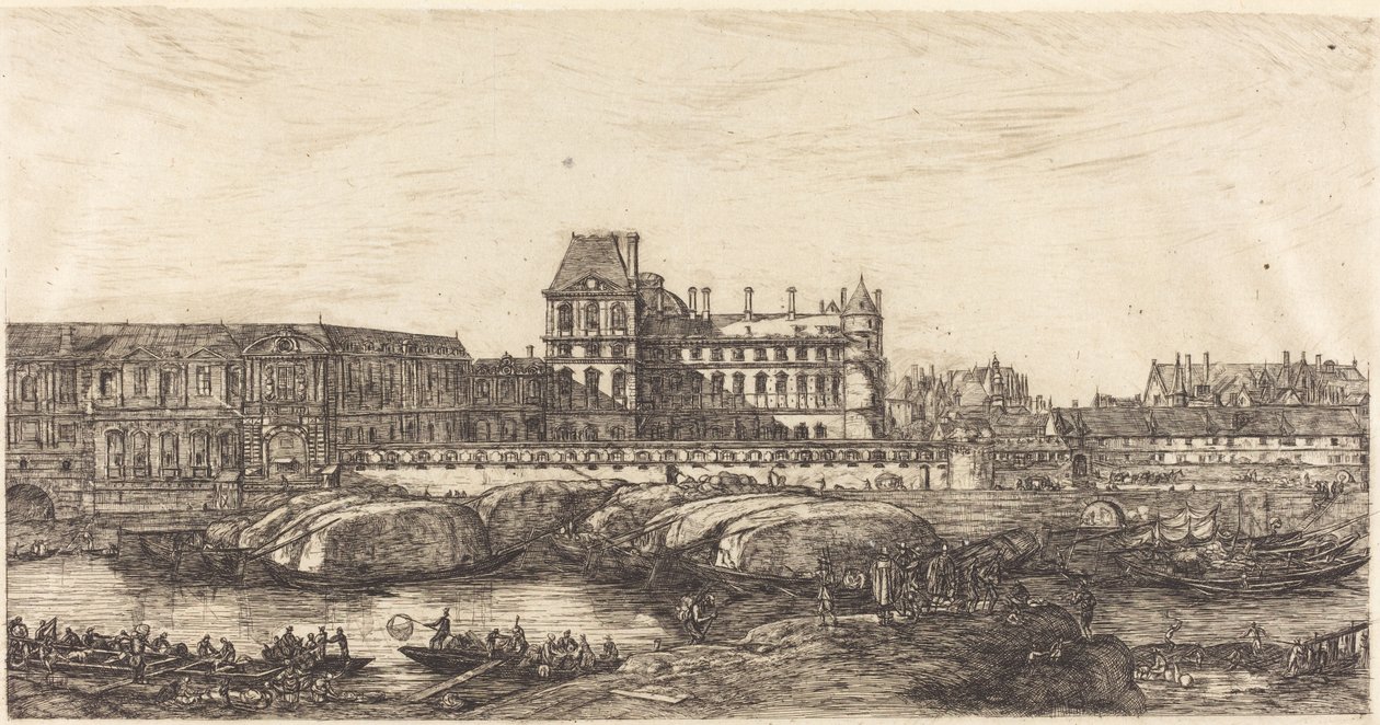 老卢浮宫，取自齐曼的一幅画，1651年 作者 查尔斯·梅里昂