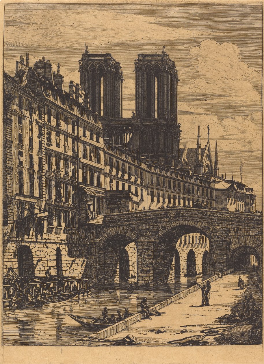 Le Petit Pont, 巴黎 作者 查尔斯·梅里昂