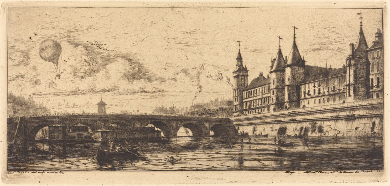 Le Pont-au-Change, 巴黎 作者 查尔斯·梅里昂