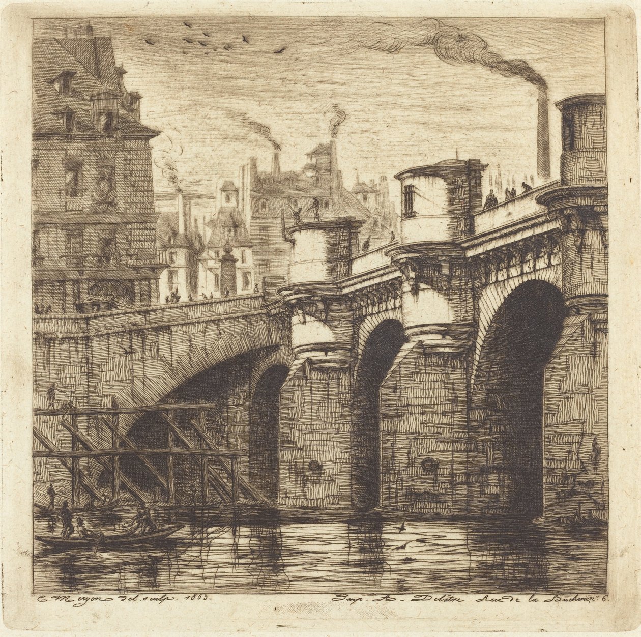 Le Pont Neuf, 巴黎 作者 查尔斯·梅里昂