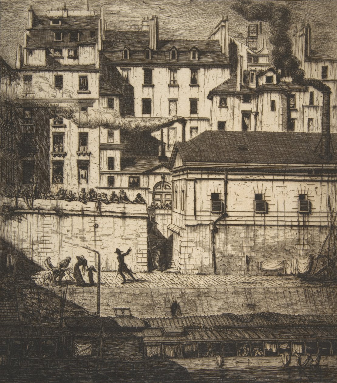殡仪馆，巴黎La Morgue，1854年。 作者 查尔斯·梅里昂