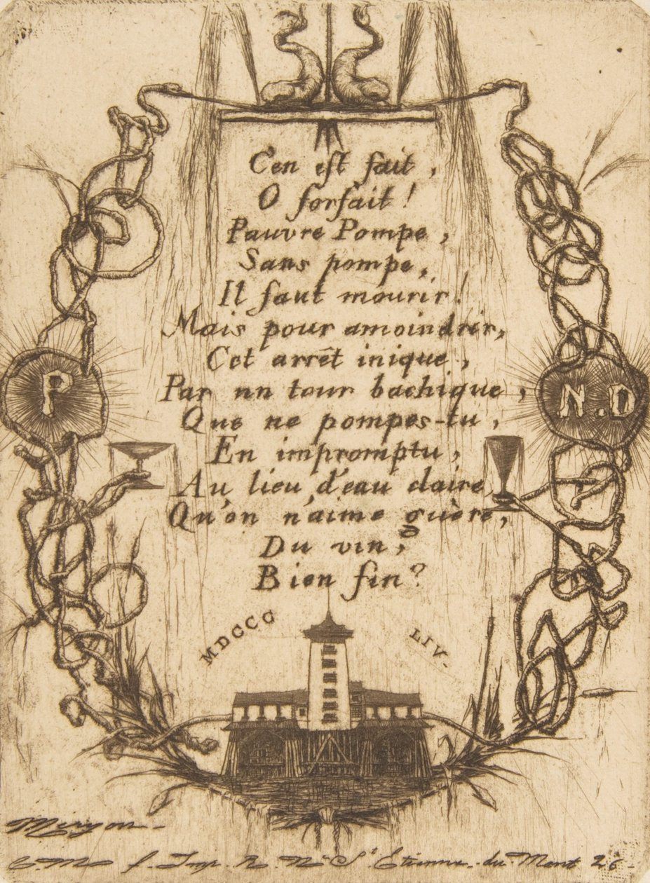 Nôtre-Dame Pump小板，1854年。 作者 查尔斯·梅里昂