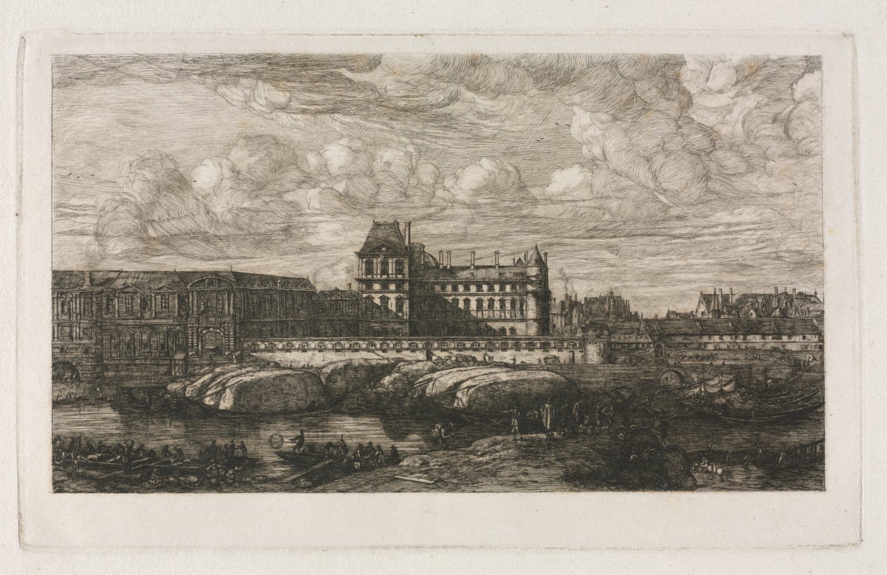 老卢浮宫，取自齐曼的一幅画，1651 年 作者 查尔斯·梅里昂