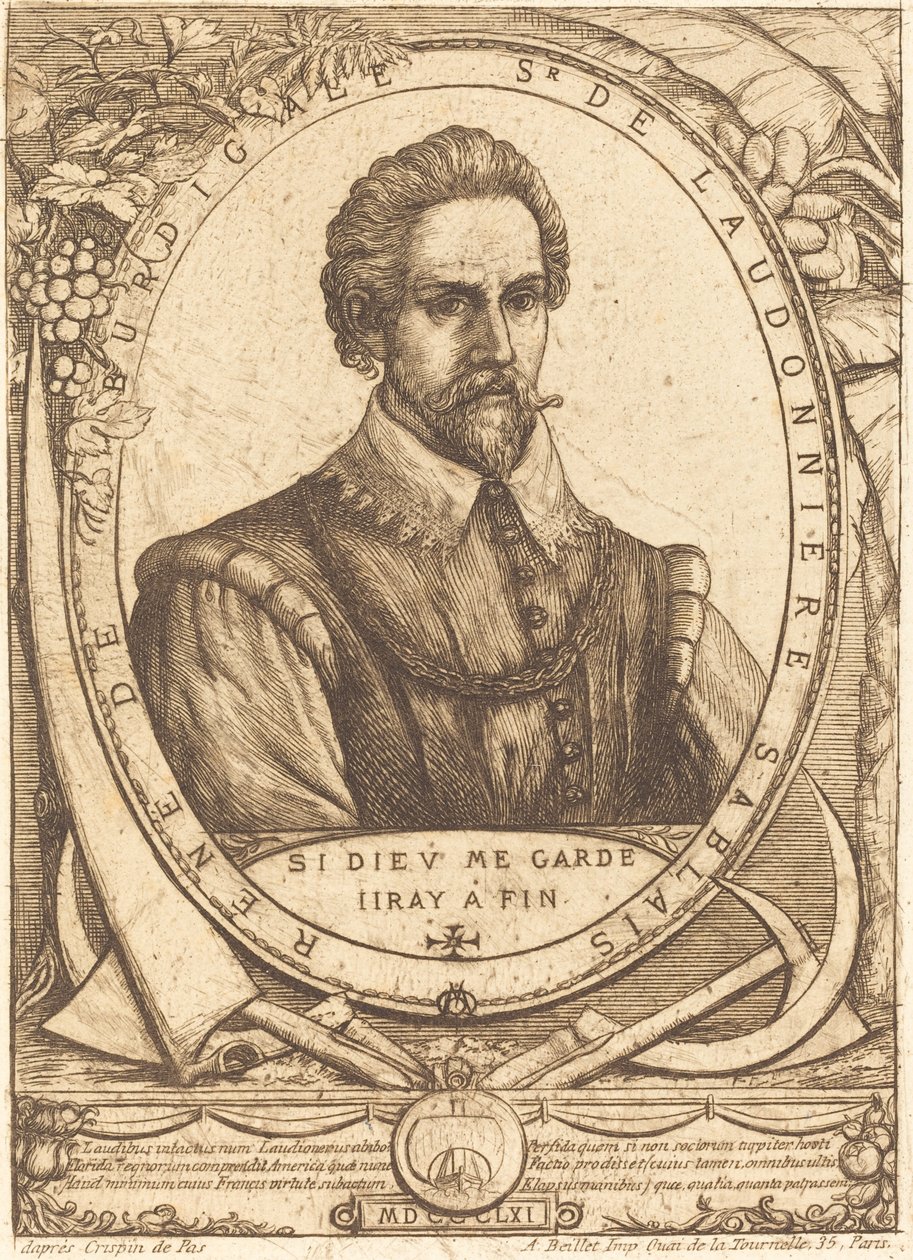 René Laudonnière Sablais (De Burdigale) 作者 Crispijn de Passe I 之后的 Charles Meryon