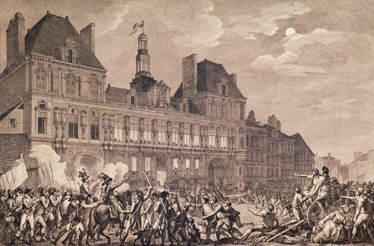 Robespierre，Saint-Just，Couthon和Hanriot在巴黎的Hotel-de-Ville避难，9年的Thermidor（1794年7月27日）1800 作者 查尔斯·莫奈