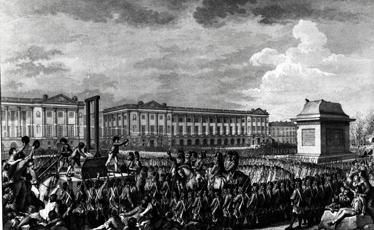 1793年1月21日：路易十六的死亡（1754-93）在革命的地方，由Isidore Stanislas Helman（1743-1809）1793年刻 作者 查尔斯·莫奈