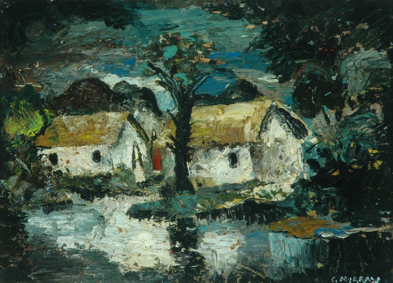有溪流的小屋（木板油画） 作者 查尔斯·默里