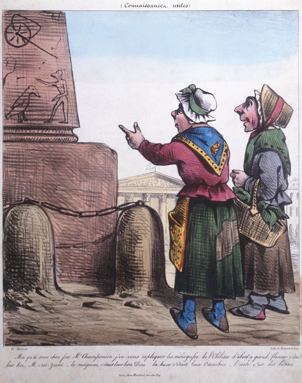 1831年在协和广场上竖立方尖碑的漫画 作者 查尔斯·南图尔