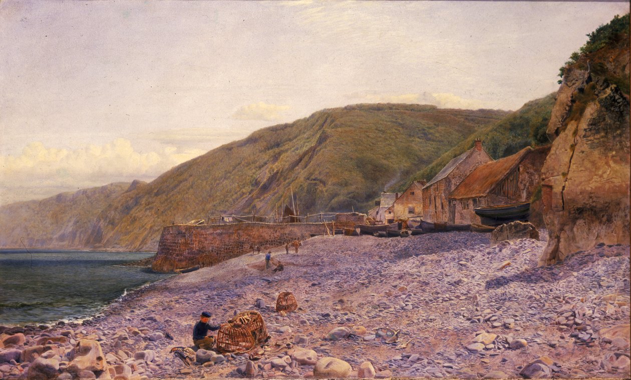 在1864年的Clovelly的Shingle中 作者 查尔斯·纳皮尔·海米