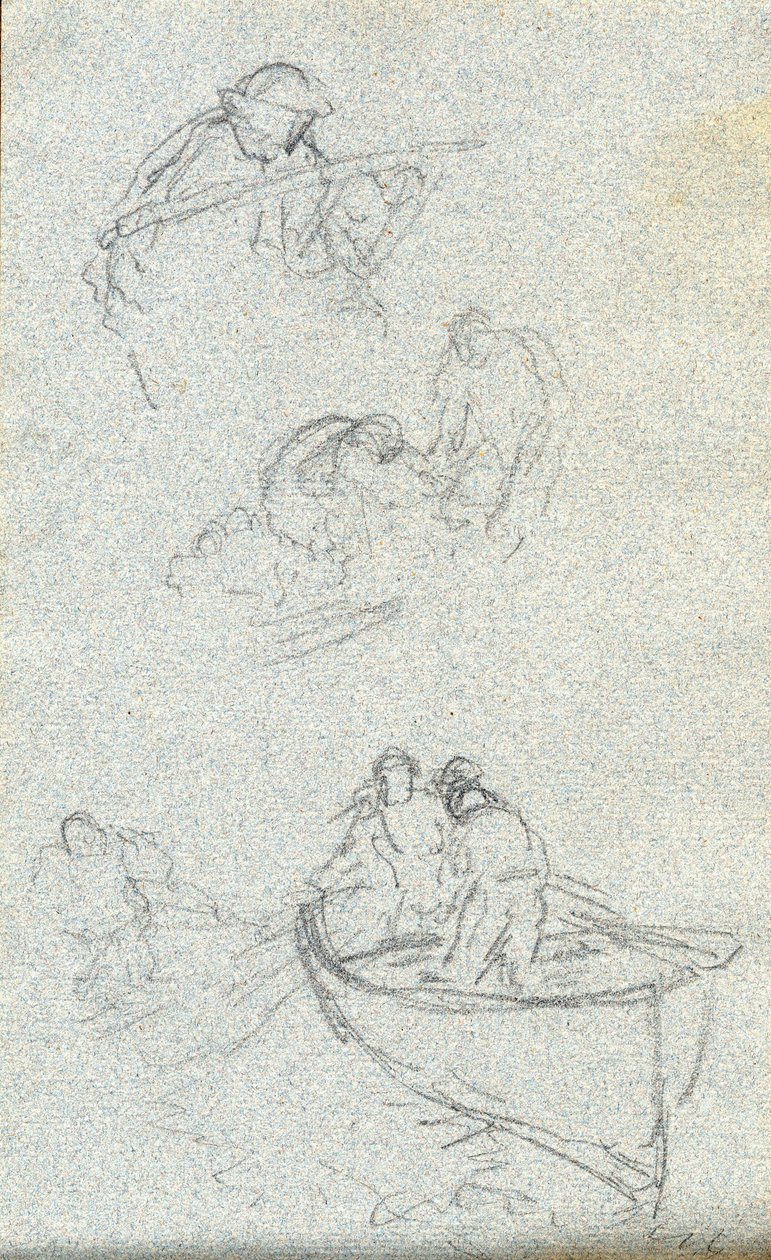写生簿（粉笔（白色）和铅笔在纸上） 作者 查尔斯·纳皮尔·海米