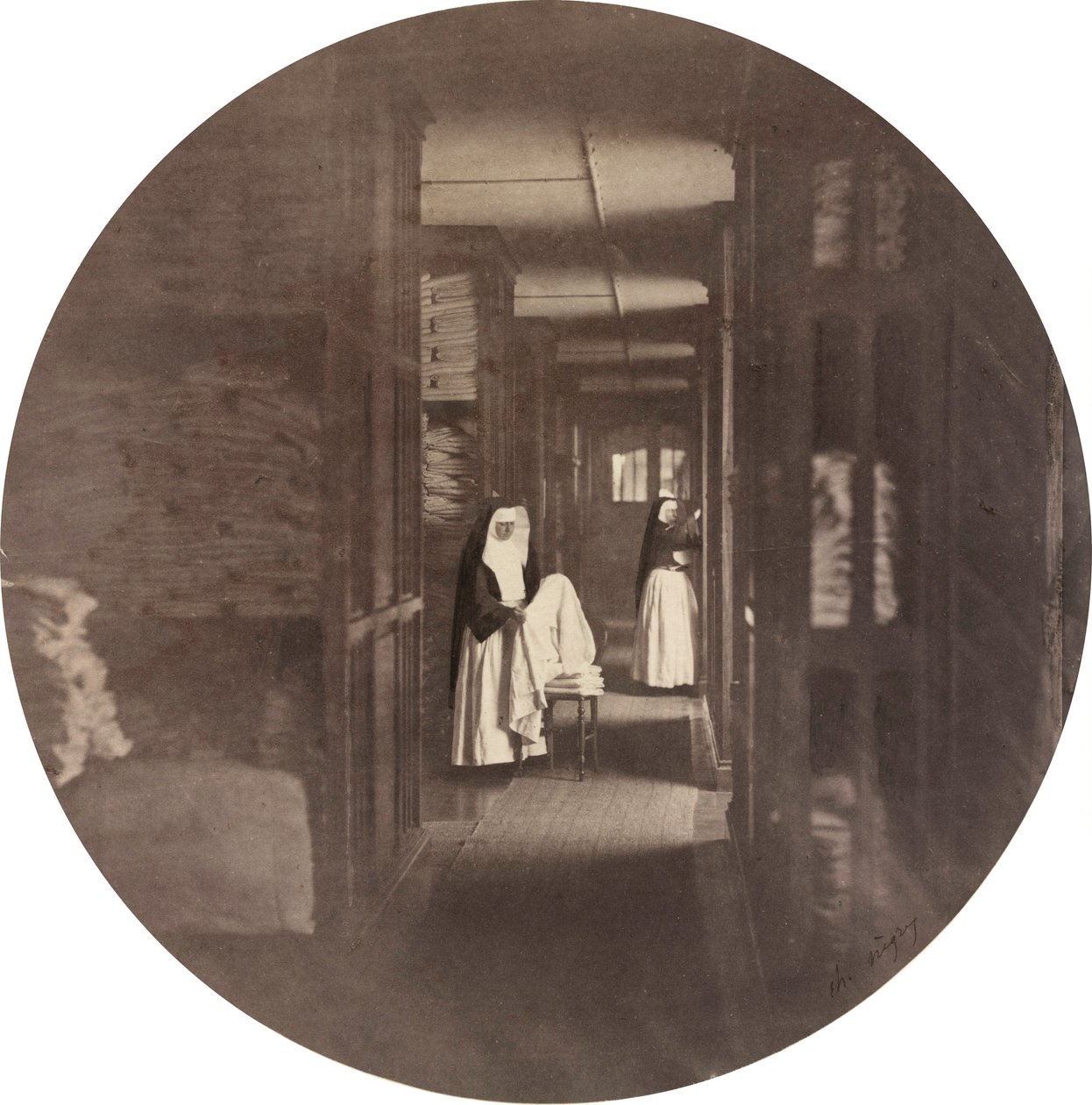 Asile Impérial de Vincennes：亚麻室，1859 年（照片） 作者 查尔斯·内格雷
