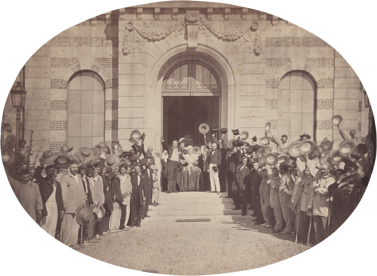 Asile Impérial de Vincennes: 8月15日，向皇帝敬礼，1859年。 作者 查尔斯·内格雷