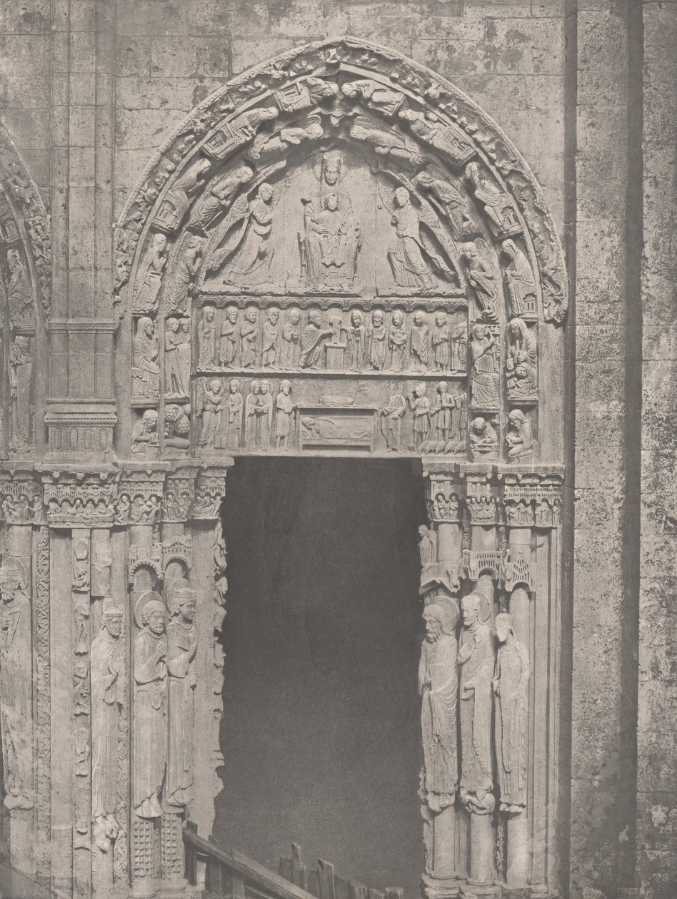 沙特尔大教堂，西坡，右门，十二世纪（Chartrale de Chartres, Côté Occidental, Porte Latérale de Droite, XIIe Siècle） 作者 查尔斯·内格雷