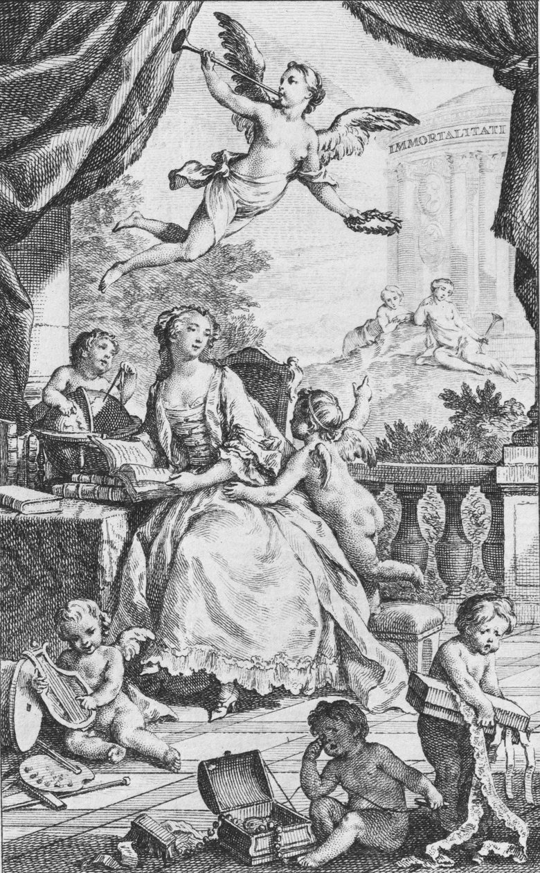 蓬巴杜夫人的画像，约1745年。 作者 查尔斯·尼古拉斯·科钦