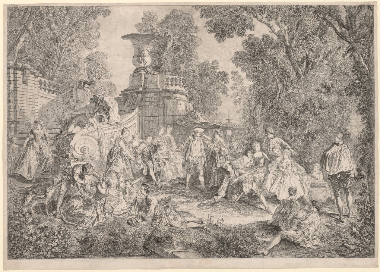 《盲人游戏》（The Game of Blind Mans Bluff），1739年。 作者 查尔斯·尼古拉斯·科钦