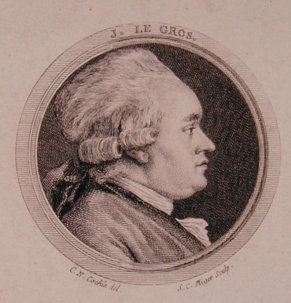 西蒙-查尔斯-米格（1736-1820）雕刻的约瑟夫-勒格罗（1739-93）的肖像（雕刻）。 作者 查尔斯·尼古拉斯二世（后）科钦