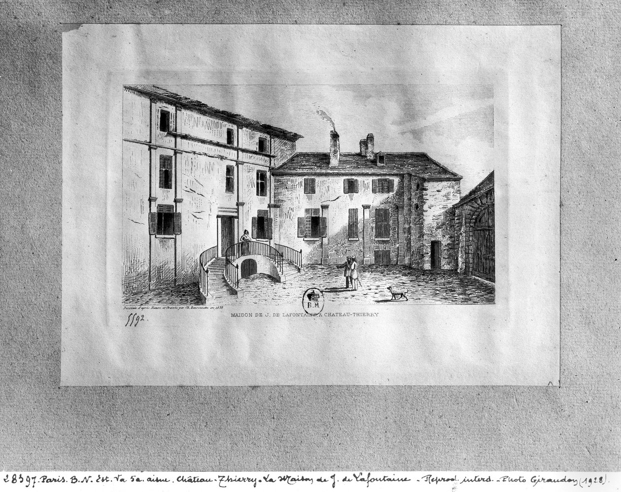 Jean de La Fontaine（1621-95）位于Chateau-Thierry的房子，1838年 作者 查尔斯·尼古拉斯·兰索内特