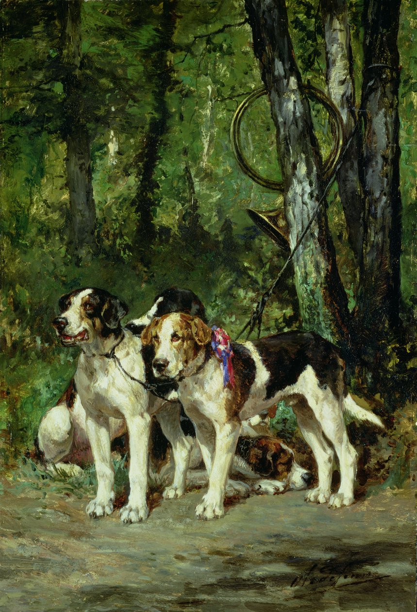 一包猎犬（面板） 作者 查尔斯·奥利弗·德·佩内