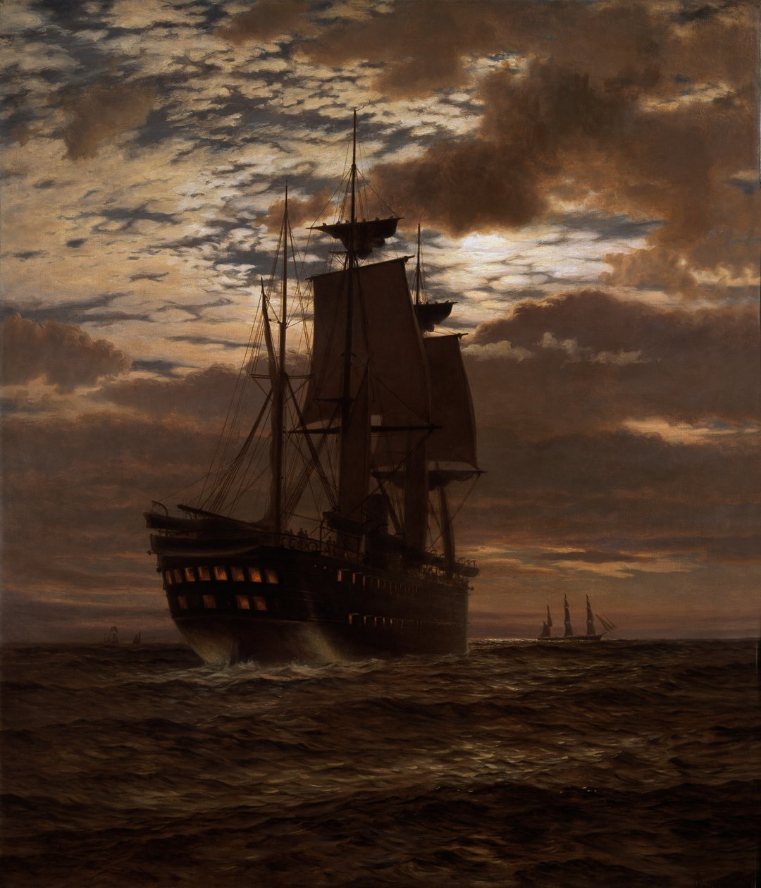 The Last Indian Troopship，HMS&39;Malabar&39;，1881 作者 查尔斯·帕森斯·奈特
