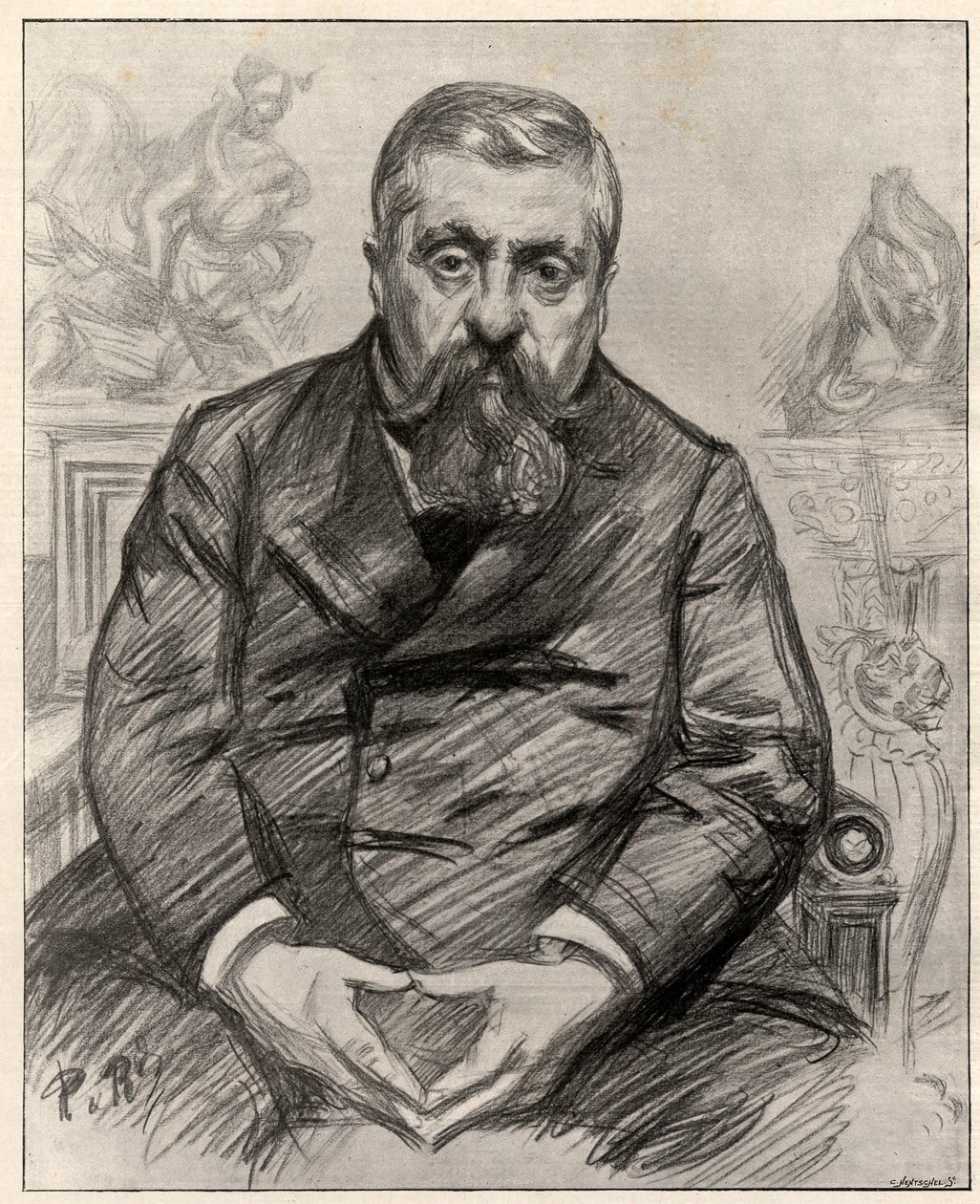 Charles Alexandre Dupuy（1851-1923）的肖像，法国政治家。 作者 查尔斯·保罗·雷诺德