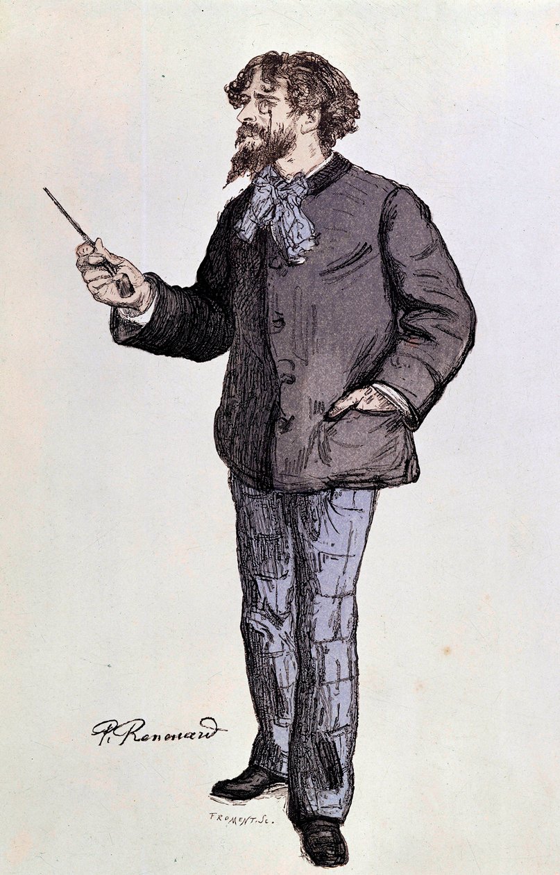 作家 Alphonse Daudet (1840-1897) 肖像 Paul Renouard 19 世纪私人收藏 作者 查尔斯·保罗·雷诺德