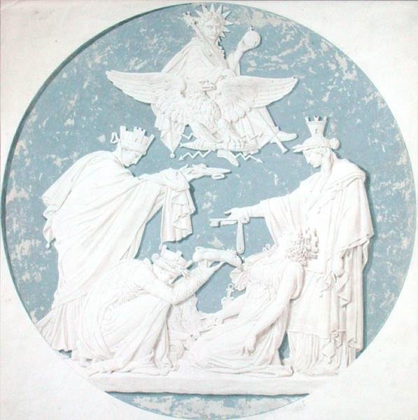 设计一个描绘拿破仑荣耀的奖章（1769-1821）（铅笔和纸上的wc） 作者 查尔斯·珀西耶