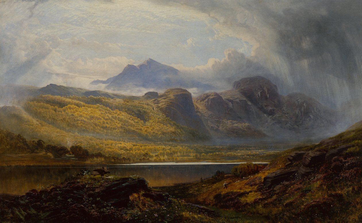 Llyn Crafnant，远处的西阿贝德湖，北威尔士 作者 查尔斯·佩蒂特