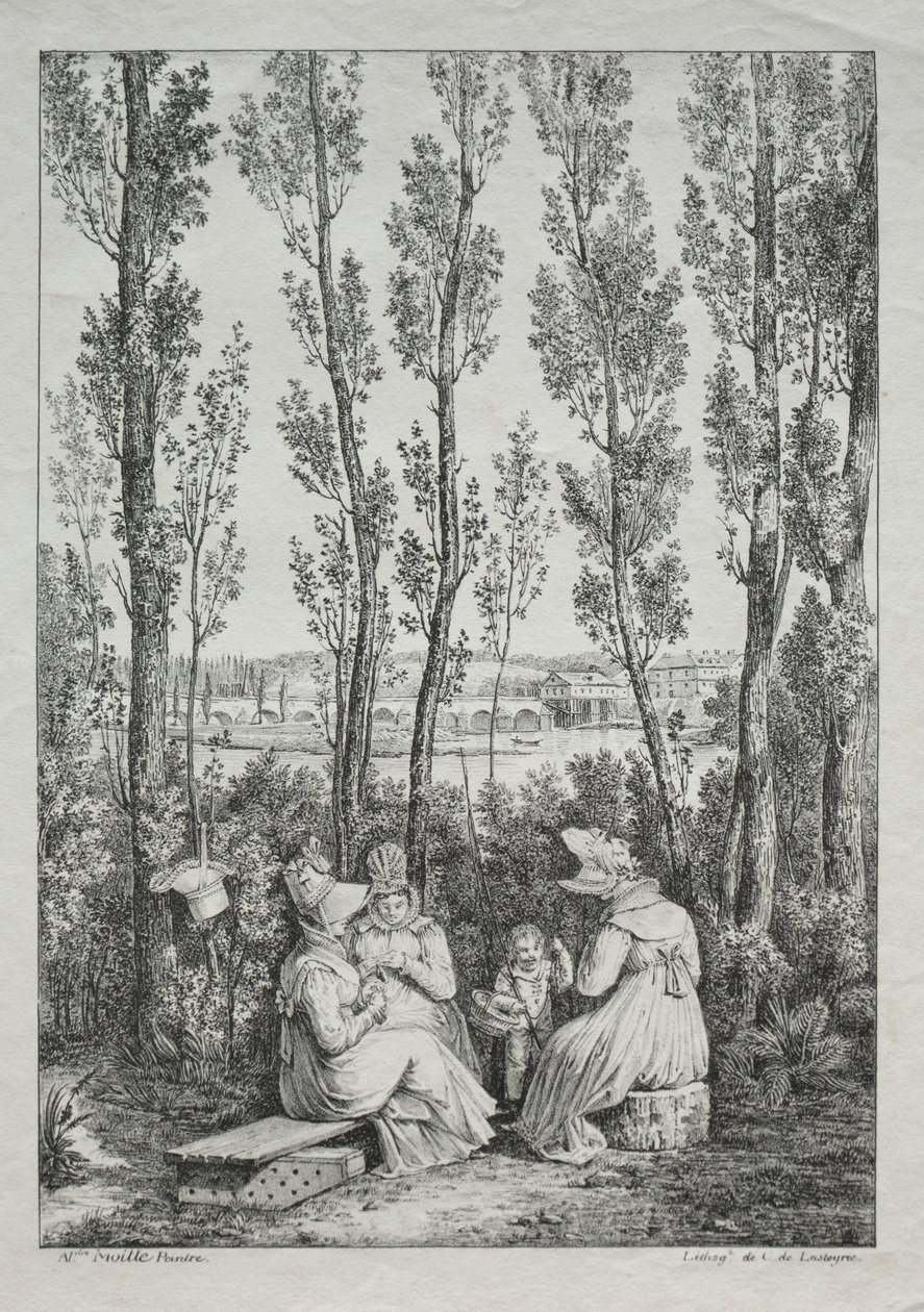 野餐。 作者 Charles Philibert Lasteyrie du Saillant