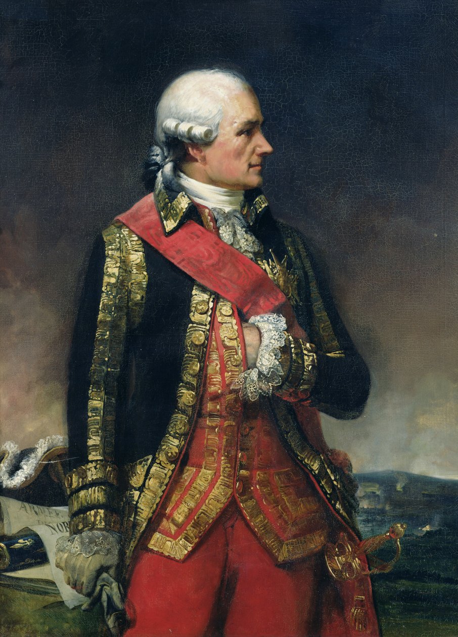 让·巴蒂斯特·德·维米尔（Jean-Baptiste de Vimeur）（1725-1807年）罗尚博伯爵（布面油画） 作者 查尔斯·菲利普·拉里维埃