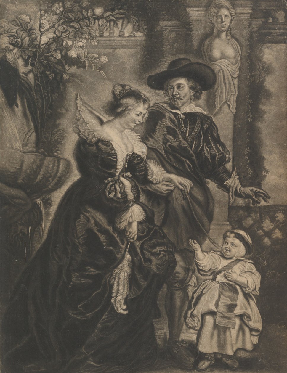 Rubens，他的妻子Helena Fourment和他们的孩子，约1770年。 作者 查尔斯·菲利普斯