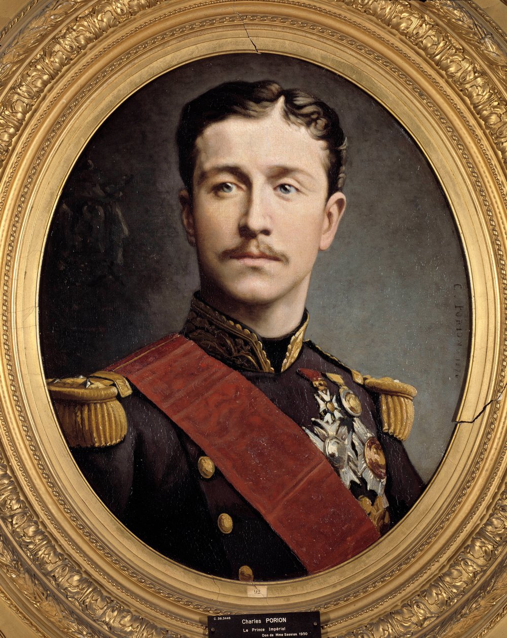 拿破仑三世之子尤金·路易斯·拿破仑王子 (1856 - 1879) 的肖像。 Charles Porion 的绘画（19 世纪） 作者 查尔斯·波里恩