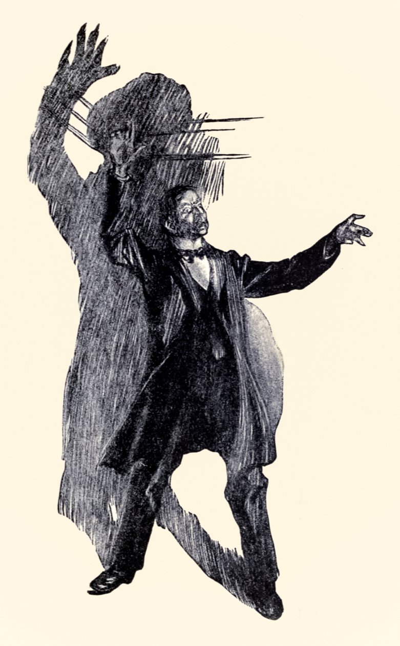 查尔斯·雷蒙德·麦考利（Charles Raymond Macauley）（1871-1934）描绘了杰基尔博士的奇怪案例中的亨利·杰基尔和亨利·路易斯·史蒂文森（1850-1894）的海德先生 作者 查尔斯·雷蒙德·麦考利