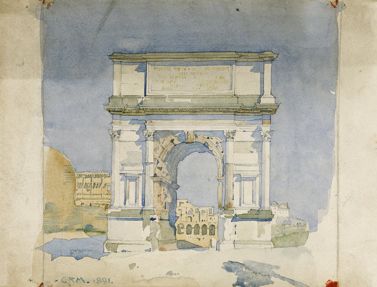 泰特斯拱门，罗马，1891年 作者 查尔斯·雷尼·麦金托什