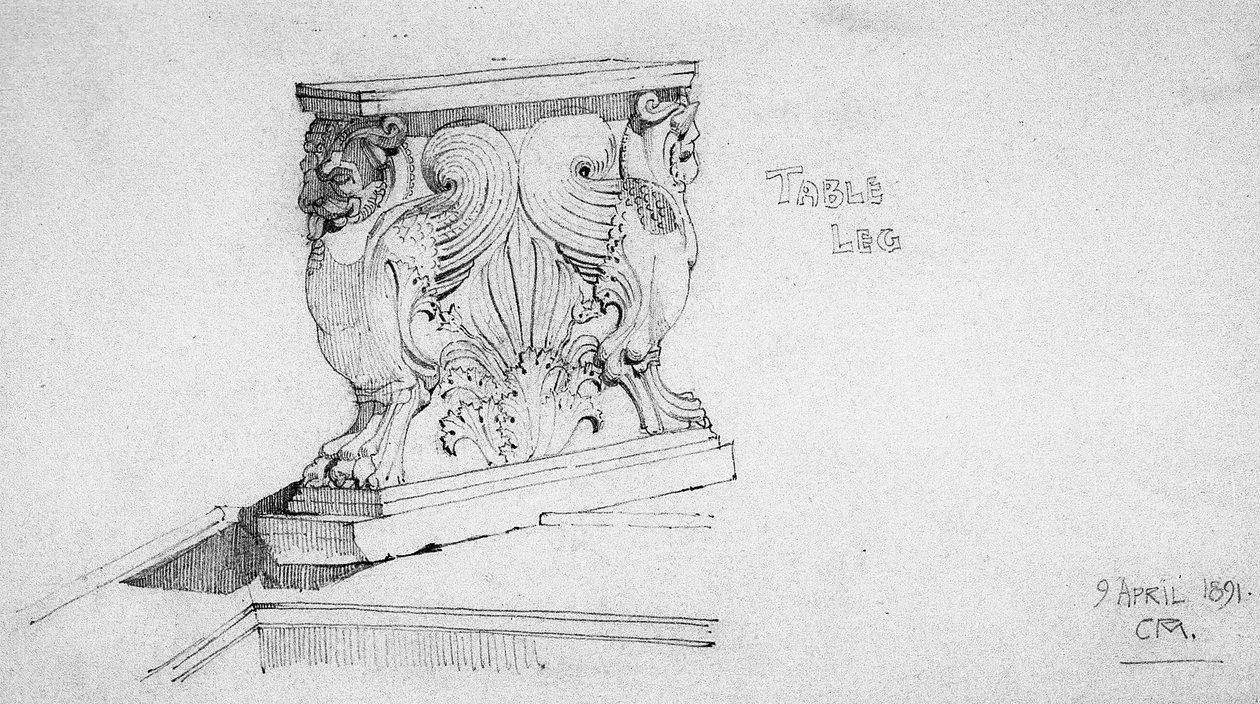 桌腿，1891年 作者 查尔斯·雷尼·麦金托什