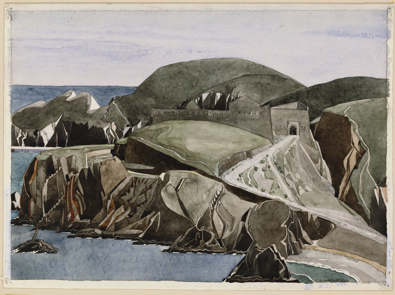 穿越岩石的道路，约1926年-27日 作者 查尔斯·雷尼·麦金托什