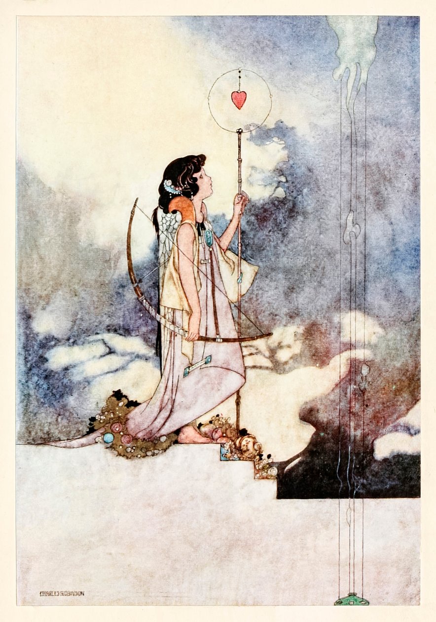 "在爱的宫廷里"，选自《威廉-莎士比亚歌曲与十四行诗》中的《灵魂与肉体 作者 查尔斯·罗宾逊