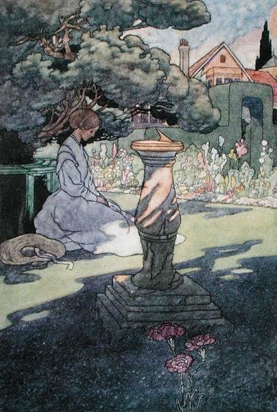 太阳的最后光芒，1912年出版（彩色平版印刷）。 作者 查尔斯·罗宾逊
