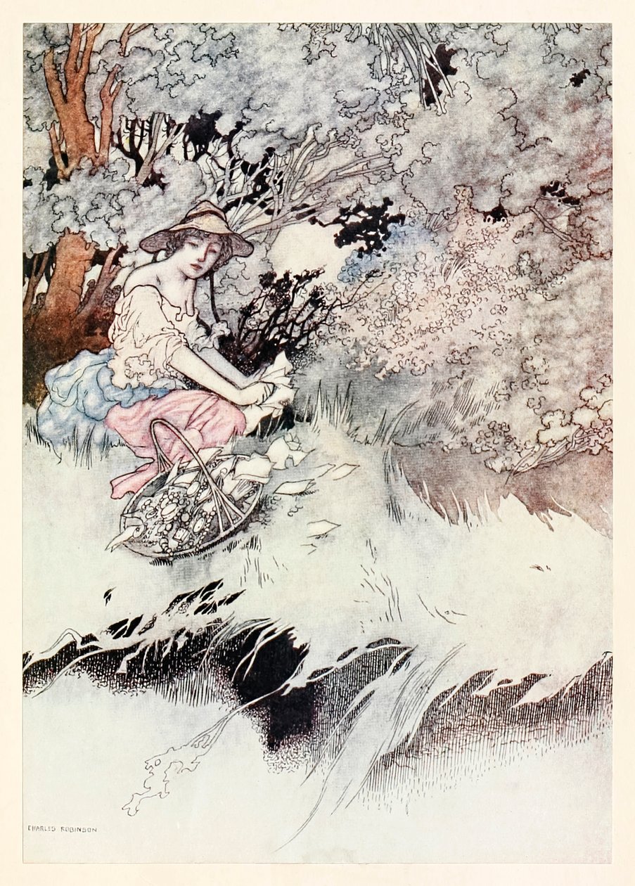 威廉-莎士比亚《歌曲与十四行诗》中 "情人的抱怨 "中的 "撕破纸张，折断戒指"。 作者 查尔斯·罗宾逊