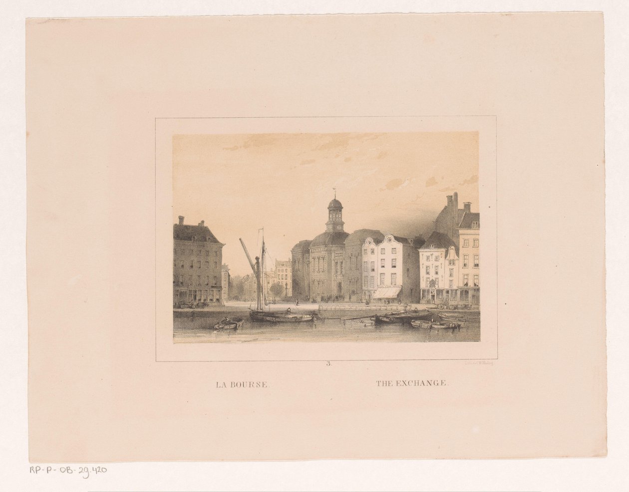 鹿特丹的交易所
La bourse / 交易所（物品标题）
Vues et monuments de la ville de Rotterdam / 鹿特丹市的景观和古迹（系列标题） 作者 查尔斯·罗森（Charles Rochussen）