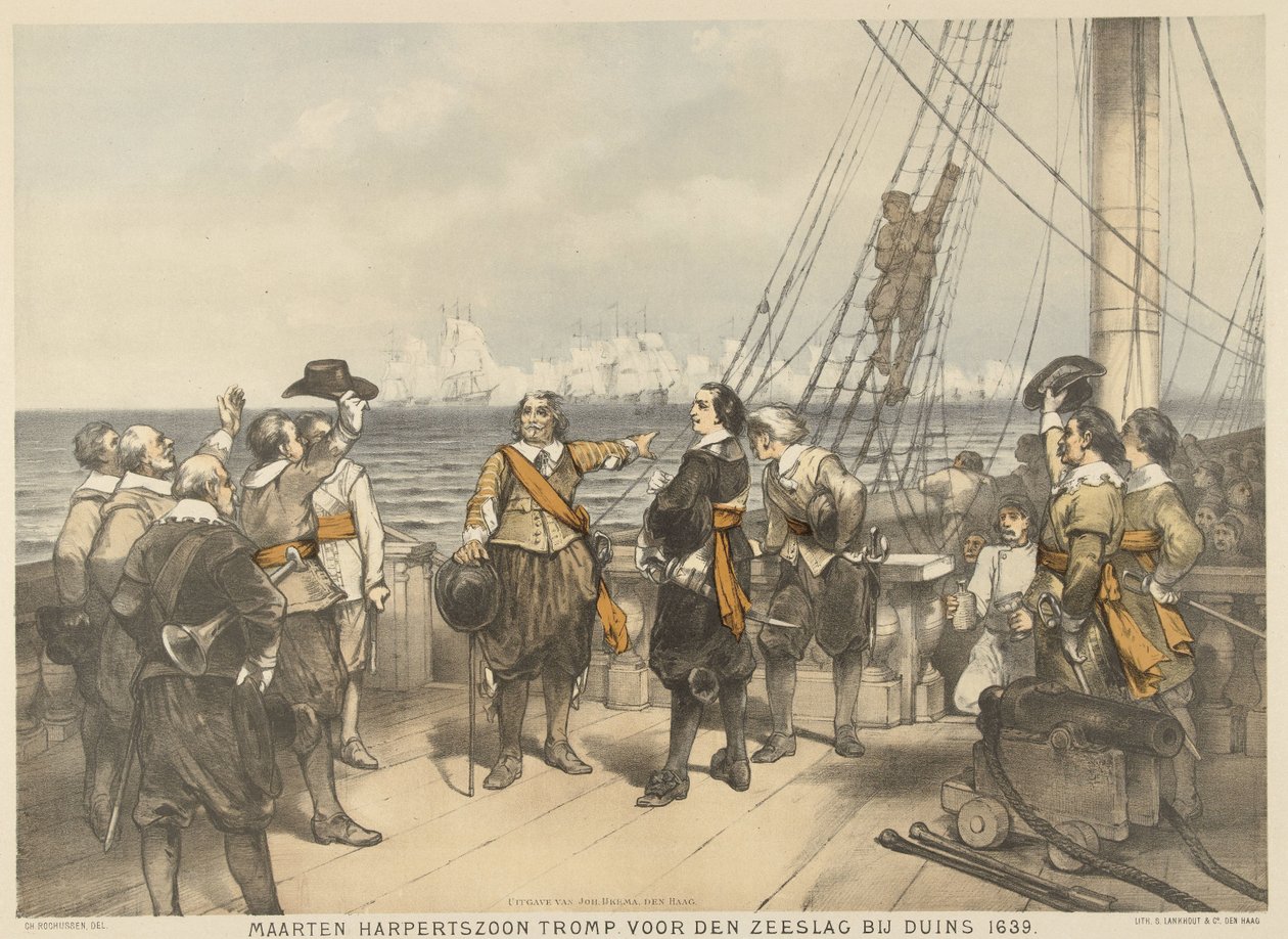 1639 年杜恩斯海战开始前的马腾-特罗姆普
Maarten Harpertszoon Tromp，1639 年 Duins 海战开始前（物体上的标题） 作者 查尔斯·罗森（Charles Rochussen）