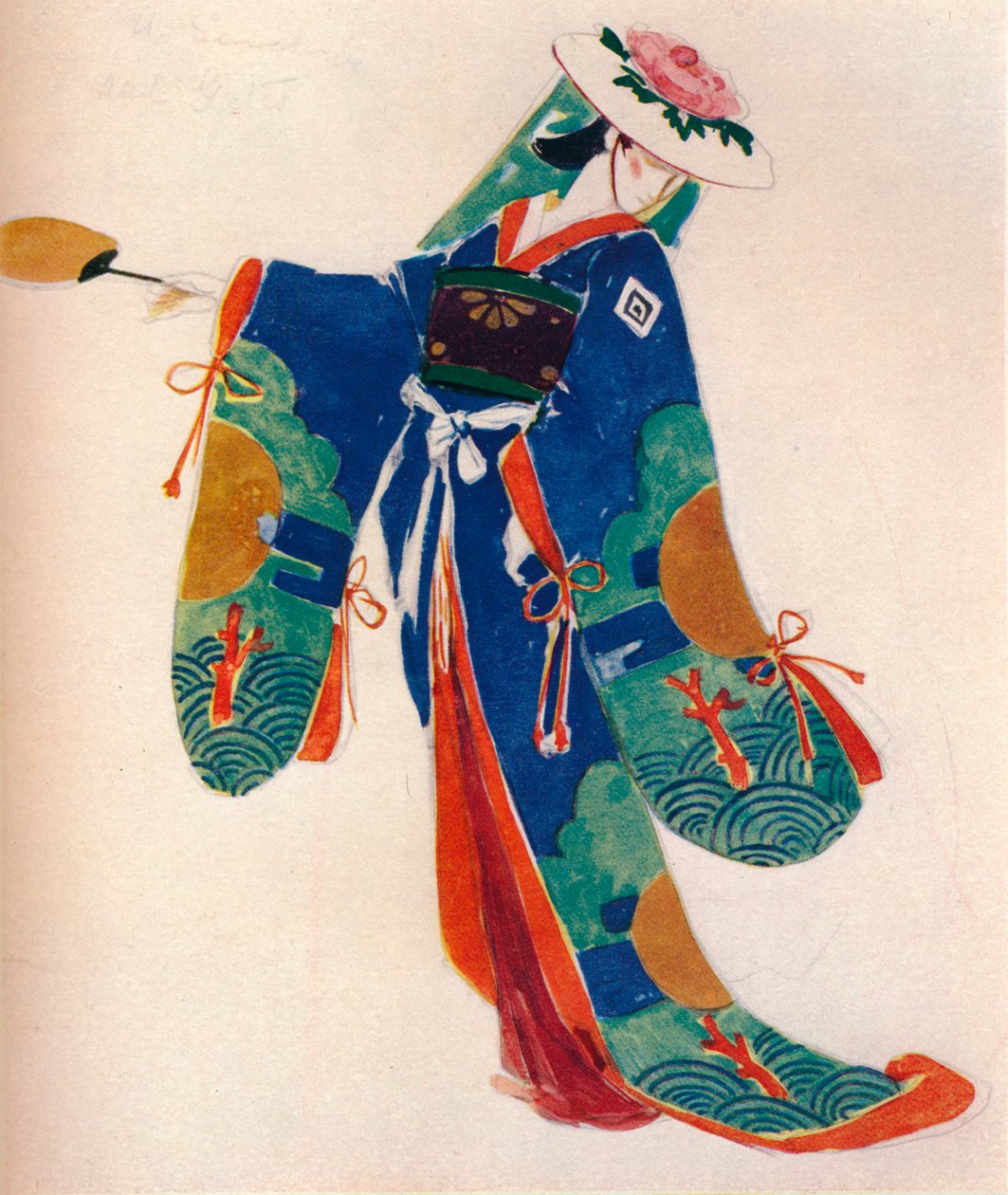 为《天皇》中的合唱团女士设计服装》，约1926年 作者 查尔斯·里基茨