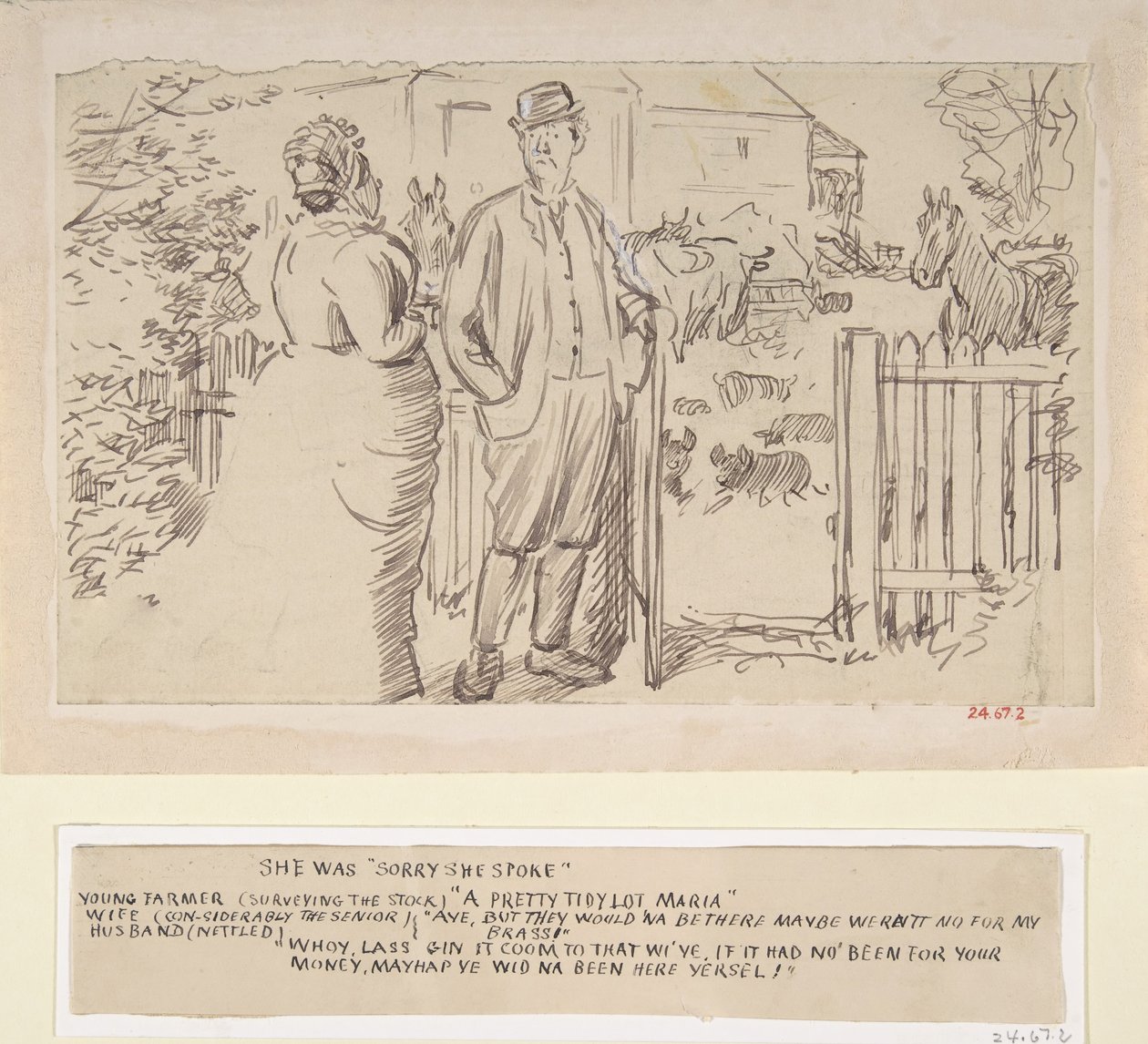 她很抱歉她说话了，1870-1891。 作者 查尔斯·塞缪尔·基恩
