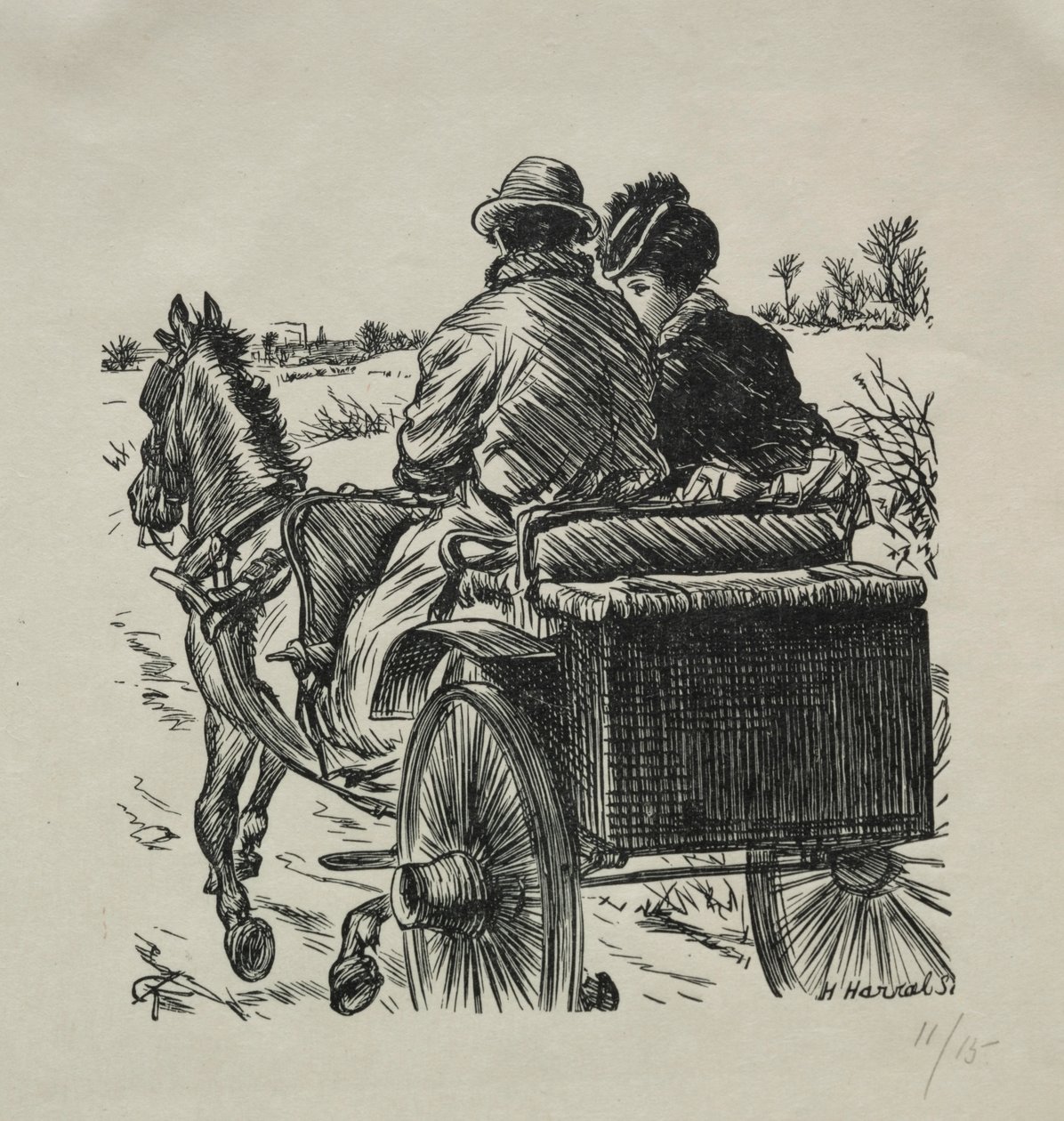 带毛皮衬里的大衣，1869年。 作者 查尔斯·塞缪尔·基恩