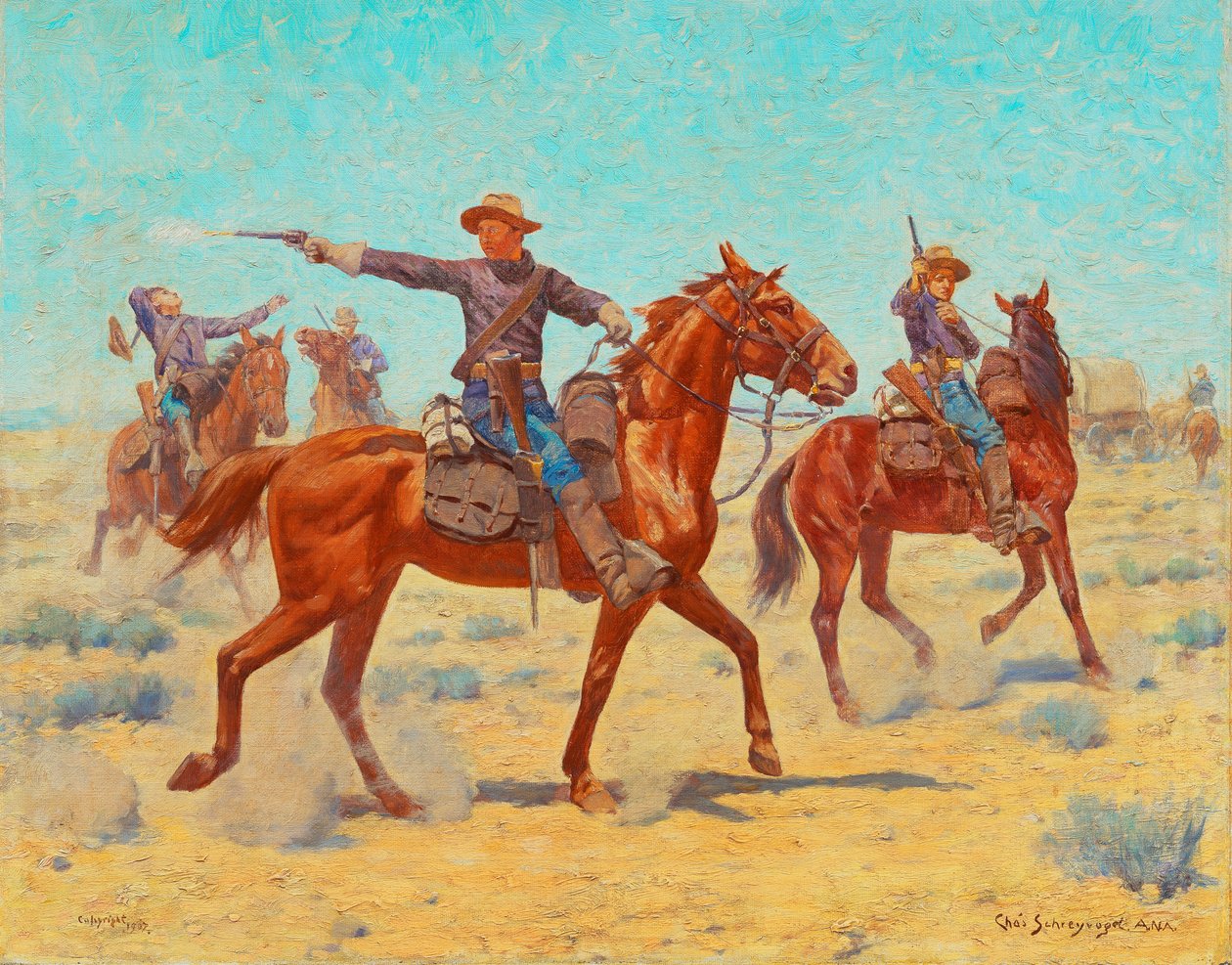 后卫，1907年 作者 查尔斯·施雷沃格尔